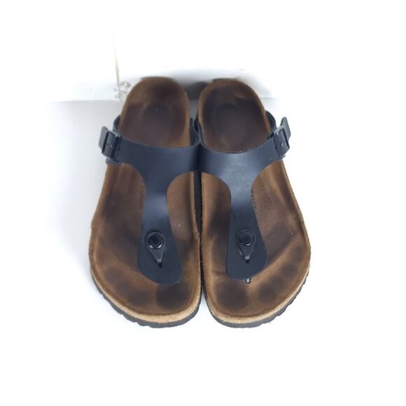 Birkenstock Women's Gizeh EU37 US6 Black Birko-Flor T-strap Thong Sandals Shoes - Picture 4 of 16